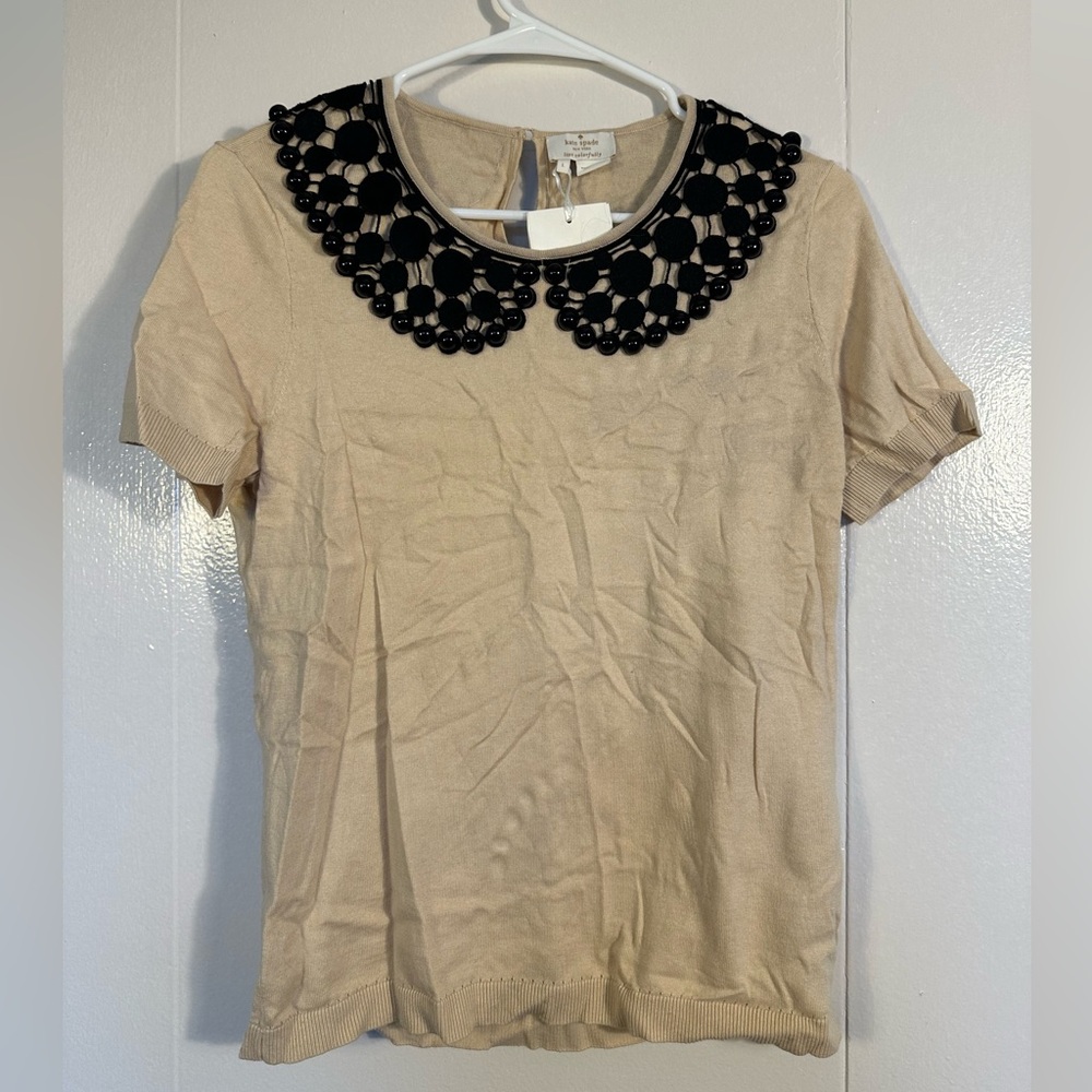 Kate Spade Beaded Collar Blouse